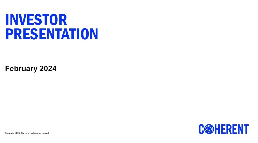 Second Quarter Fiscal Year 2024 Financial Results | Coherent