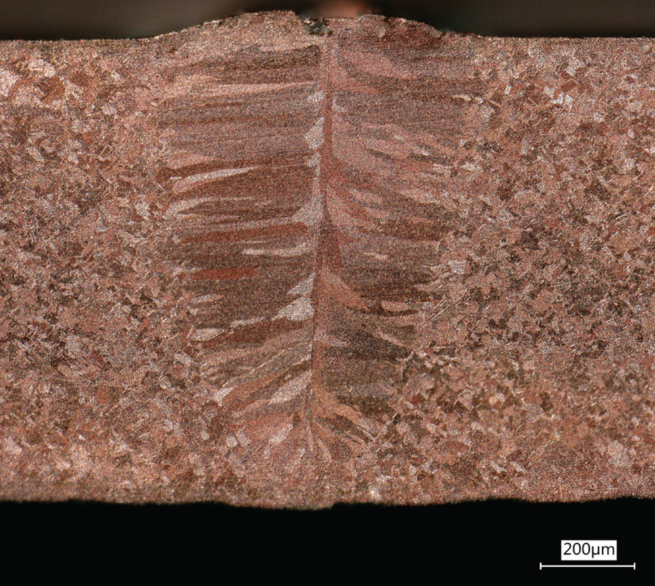 Cross-Section of a Copper Weld